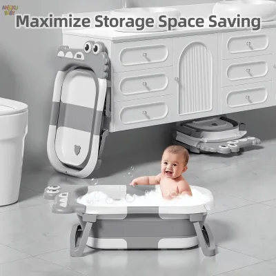 Baignoire de voyage bébé gris, bleu ou rose – image 3