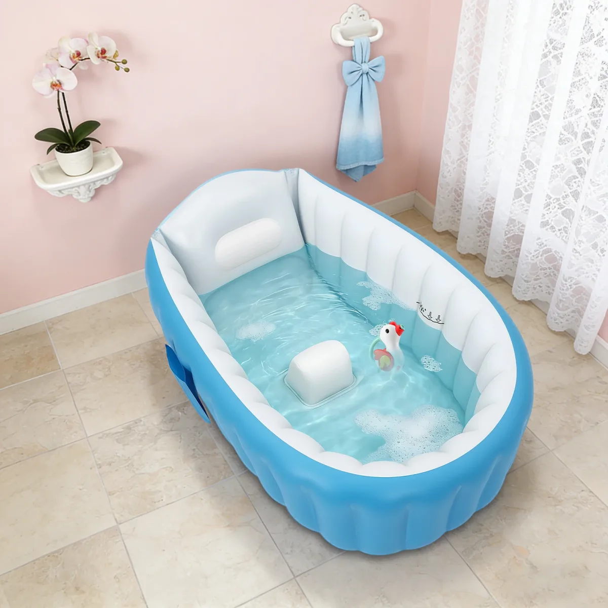 Baignoire gonflable pliable pour bébé en PVC