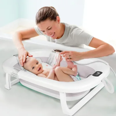 Baignoire pliable bébé avec thermomètre – image 3