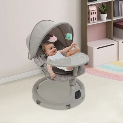 Berceau électrique bébé gris clair – image 3