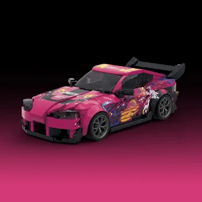 Blocs de construction voiture de sport rose