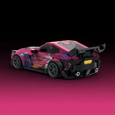 Blocs de construction voiture de sport rose – image 3