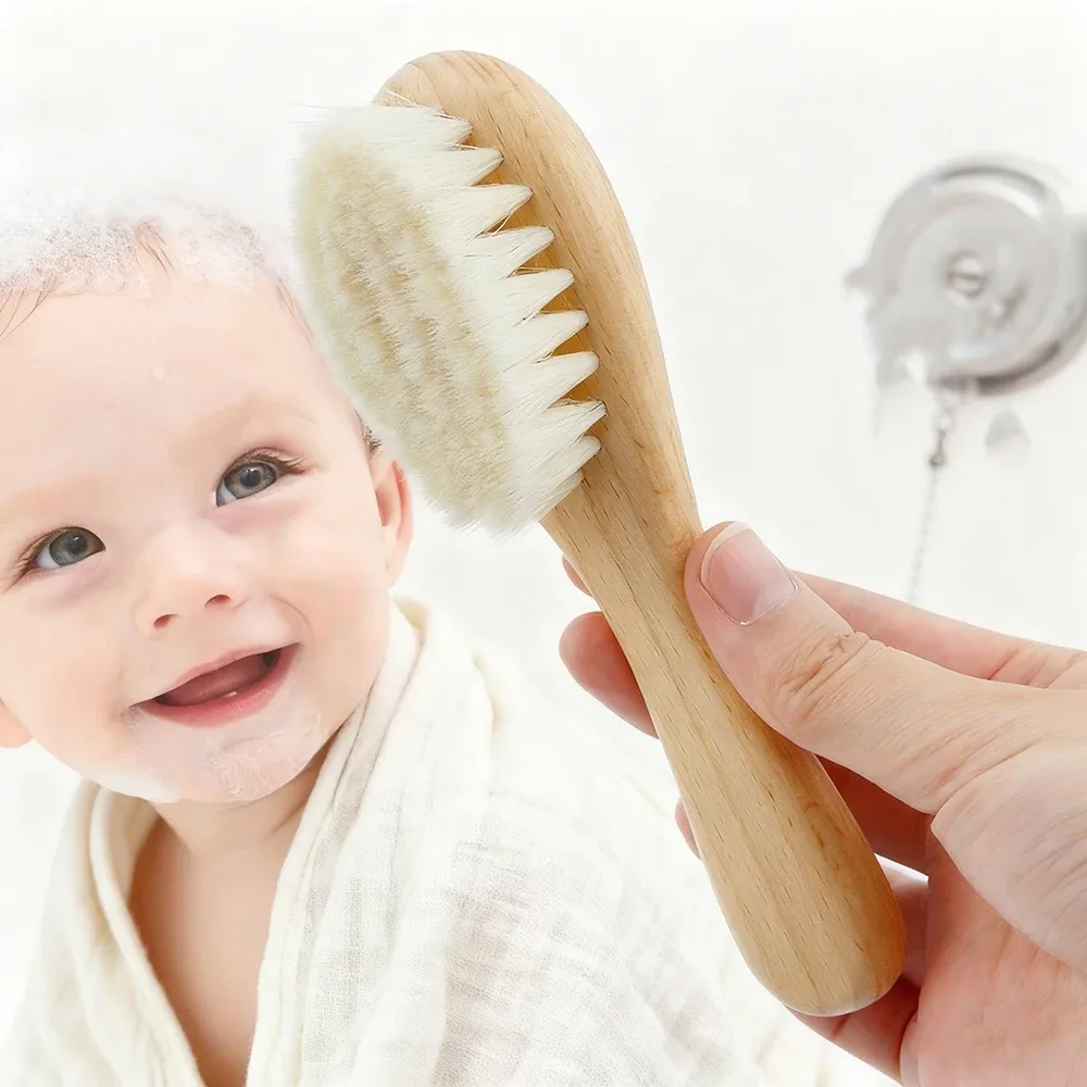 Brosse et peigne en bois de hêtre pour bébé