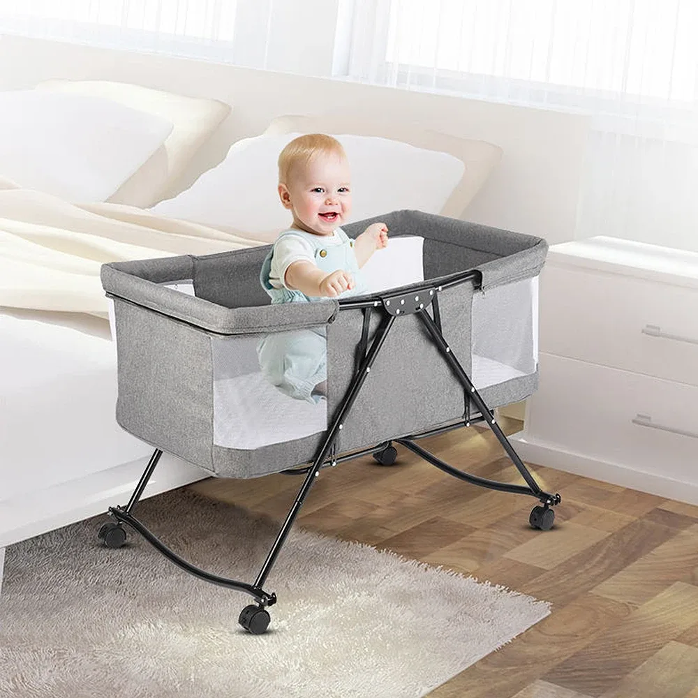 Lit bébé pliable de voyage gris