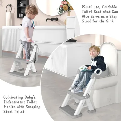 Réducteur de toilette pliable avec marches – image 3