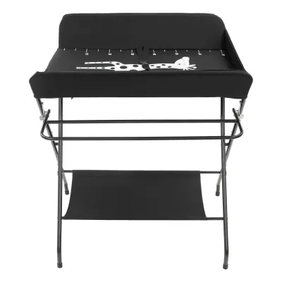Table à langer pliable noire avec rangements – image 3