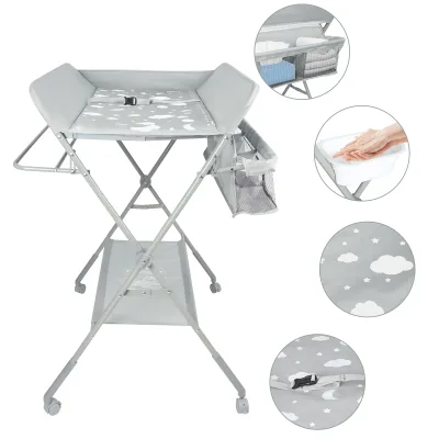 Table à langer pliante sur roues, métal – image 3