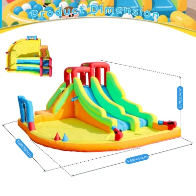 Toboggan aquatique gonflable orange